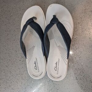 Clarks Arla Glison Cloudsteppers Blue Flip Flop Sandal Sz 10